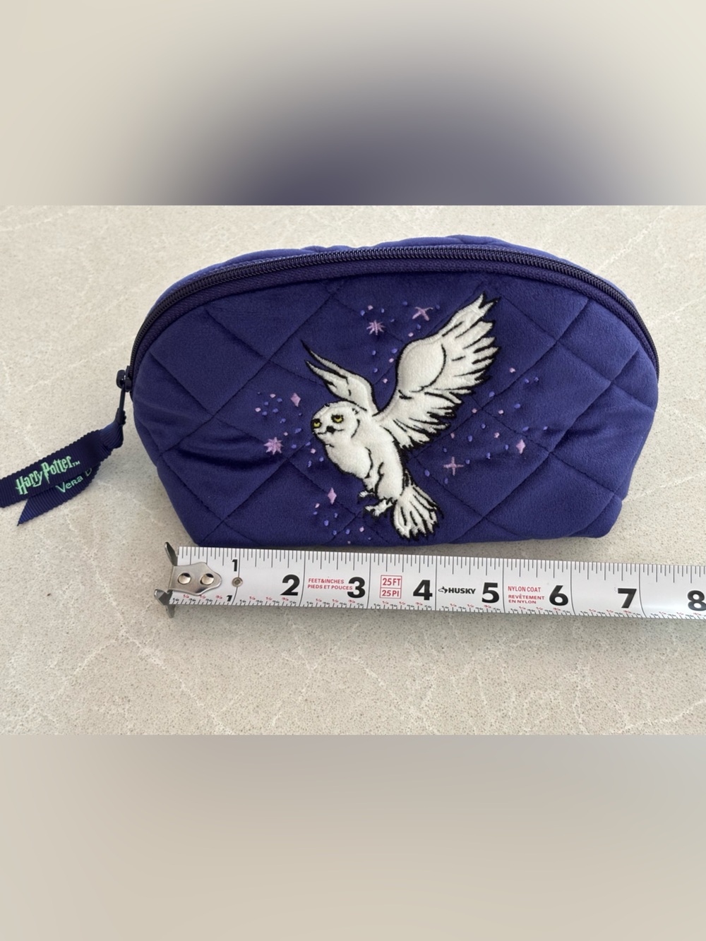 Vera Bradley Harry Potter Purple Quilted Hedwig Velvet Cosmetic Makeup Bag Case - Picture 5 of 11